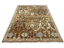9x12 Mocha, Ivory, Chocolate Color Hand Knotted Oushak Wool  Oriental Rug