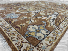 9x12 Mocha, Ivory, Chocolate Color Hand Knotted Oushak Wool  Oriental Rug