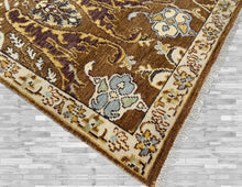 9x12 Mocha, Ivory, Chocolate Color Hand Knotted Oushak Wool  Oriental Rug