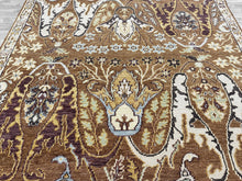 9x12 Mocha, Ivory, Chocolate Color Hand Knotted Oushak Wool  Oriental Rug