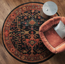 Handmade Multi Size 100% Wool Dark Blue Oriental Area Rug