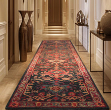 Handmade Multi Size 100% Wool Dark Blue Oriental Area Rug