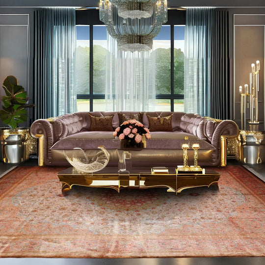 9x12 Gray, Blush Hand Knotted 100% Silk Traditional Authentic Kum 500 KPSI Oriental Area Rug