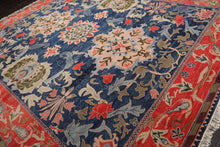 10x14 Navy, Coral Hand Knotted 100% Wool Turkish Oushak Arts & Crafts Oriental Area Rug