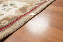 9x12 Brown Hand woven Wool French Flatweave Needlepoint Oriental Area Rug - Oriental Rug Of Houston