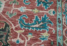 8x10 Rust, Turquoise Hand Knotted LoomBloom Muted Turkish Oushak 100% Wool Arts & Crafts Oriental Area Rug - Oriental Rug Of Houston