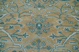 8'x9'11'' Mustard, Ivory Hand Knotted LoomBloom Muted Turkish Oushak 100% Wool Transitional Oriental Area Rug - Oriental Rug Of Houston