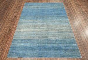 Multi Size Gray, Blue Hand Knotted Tibetan 100% Wool Modern & Contemporary Oriental Area Rug