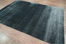 6x9 Blue LoomBloom Hand Knotted Modern & Contemporary Textured Tibetan 100% Wool Oriental Area Rug