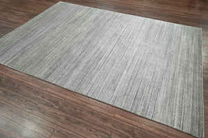 Multi Size Tone on Tone Gray Hand Knotted Tibetan Omre 100% Wool Modern & Contemporary Oriental Area Rug