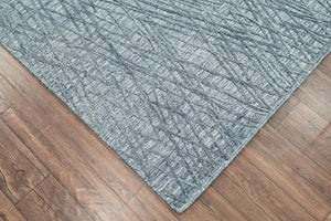 4x6 Blue LoomBloom Hand Knotted Modern & Contemporary Textured Tibetan 100% Wool Oriental Area Rug