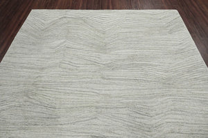 8x10 Gray LoomBloom Hand Knotted Modern & Contemporary Textured Tibetan 100% Wool Oriental Area Rug