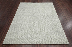 8x10 Gray LoomBloom Hand Knotted Modern & Contemporary Textured Tibetan 100% Wool Oriental Area Rug