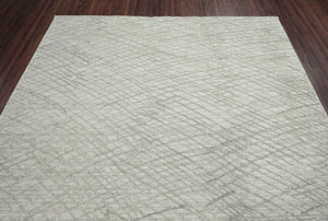 8x10 Gray LoomBloom Hand Knotted Modern & Contemporary Textured Tibetan 100% Wool Oriental Area Rug