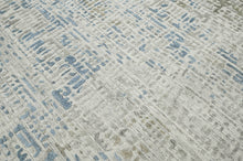 Multi Size Gray, Beige Hand Knotted Tibetan Wool/Bamboo Silk Modern & Contemporary Oriental Area Rug