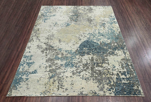 Multi Size Gray LoomBloom Hand Knotted Modern Abstract Tibetan 100% Wool Oriental Area Rug