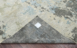 9' x11' 10" Gray Beige Blue Color Hand Knotted Tibetan  100% Wool Modern & Contemporary Oriental Rug