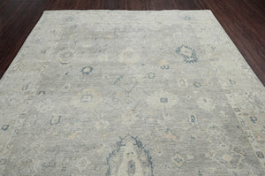 Multi Size Gray, Beige Hand Knotted Afghan Oushak 100% Wool Traditional Oriental Area Rug