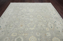 10x14 Gray, Beige Hand Knotted Afghan Oushak 100% Wool Traditional Oriental Area Rug