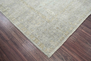 9x12 Celadon, Gray Hand Knotted Afghan Oushak 100% Wool Traditional Oriental Area Rug