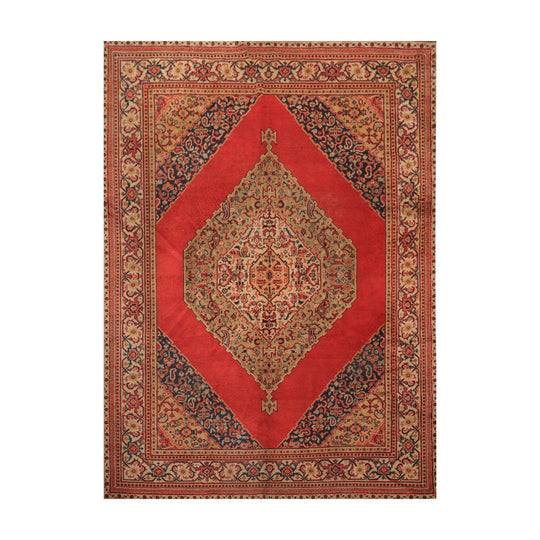 8'10" x 11'8" Hand Knotted 100% Wool Turkish Ferahan Oriental Area Rug Orange