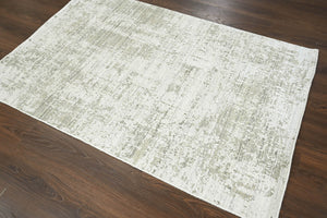4x6 Beige, Gray Hand Knotted 100% Wool Modern & Contemporary Oriental Area Rug
