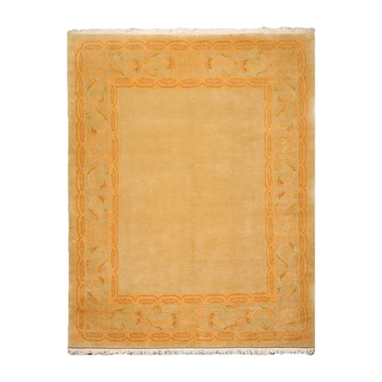 8'10'' x 11'10'' Hand Knotted Tibetan Wool Neo Classic Oriental Area Rug Beige