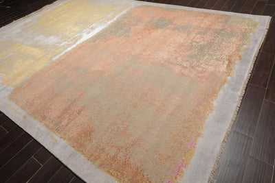 10' x14' Hand Knotted Sherpa Wool & Silk Modern Oriental Area Rug Beige - Oriental Rug Of Houston