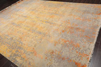 9' x12' Hand Knotted Sherpa Wool & Silk Modern Oriental Area Rug Taupe - Oriental Rug Of Houston