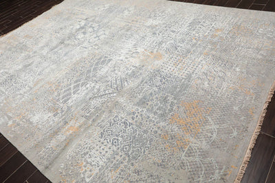 9x12 Gray, Caramel Hand Knotted Sherpa Wool and Silk Modern & Contemporary Oriental Area Rug