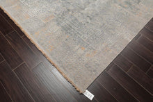 8' x10'  Gray Caramel Color Hand Knotted Sherpa Wool and Silk Modern & Contemporary Oriental Rug