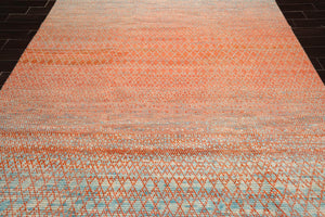 8'x 10' Hand Knotted 100% Wool Contemporary Modern Oriental Area Rug Orange - Oriental Rug Of Houston