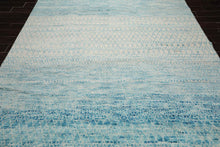 8' x 10' Hand Knotted 100% Wool Contemporary Modern Area Rug Ivory Aqua