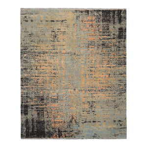 8’ x 10’ Hand Knotted Wool & Silk Tibetan Sherpa Designer Area Rug Gray - Oriental Rug Of Houston