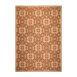 9x12 Hand Woven Wool French Aubusson Needlepoint Area Rug Beige - Oriental Rug Of Houston