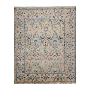 LoomBloom Muted Turkish Oushak Hand Knotted 100% Wool Traditional Area Rug Taupe, Gray Color 8x10 - Oriental Rug Of Houston