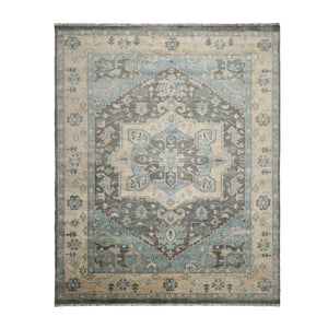 Multi Sizes LoomBloom Muted Turkish Oushak Hand Knotted 100% Wool Area Rug Mossy Gray - Oriental Rug Of Houston