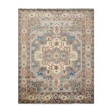 7' 11''x10' 1'' LoomBloom Muted Turkish Oushak Hand Knotted Wool Area Rug Gray, Blue Color - Oriental Rug Of Houston