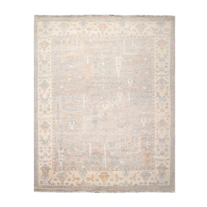 7' 9''x10' LoomBloom Muted Turkish Oushak Traditional Hand Knotted Wool Area Rug Taupe, Beige Color - Oriental Rug Of Houston