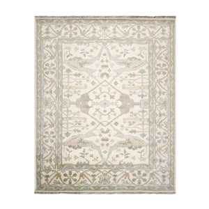 8' 2''x10' 2'' LoomBloom Muted Turkish Oushak Hand Knotted Wool Area Rug Ivory, Gray Color - Oriental Rug Of Houston