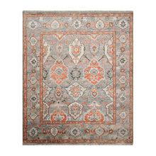 8' x9' 9'' LoomBloom Muted Turkish Oushak Hand Knotted Wool Area Rug Gray, Burnt Orange Color 8x10 - Oriental Rug Of Houston