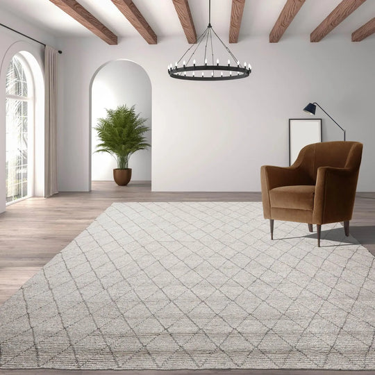 9x12 Berber Handmade 100% Wool Traditional Area Rug Modern Ash Gray