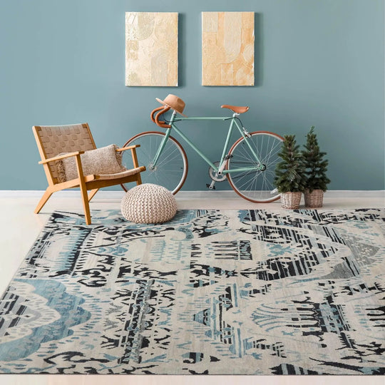 9x12 Hand Knotted Oushak 100% Wool Modern & Contemporary Oriental Area Rug Gray Beige, Charcoal Color