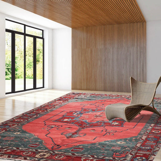 10'2''x14'9'' Hand Knotted Persian 100% Wool Herati Traditional Oriental Area Rug Coral,Teal Color