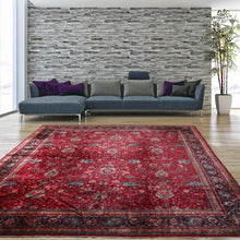 13'10''x16' Burgundy, Navy Palace Hand Knotted 100% Wool Sarouk Traditional Oriental Area Rug - Oriental Rug Of Houston