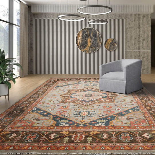 11'11''x15'2'' Hand Knotted Turkish Oushak 100% Wool Designer Traditional Oriental Area Rug Mint,Brown Color