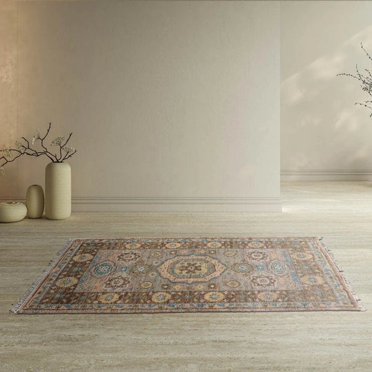 3'x5' Hand Knotted Turkish Oushak  100% Wool  Traditional  Oriental Area Rug Gray,Brown Color