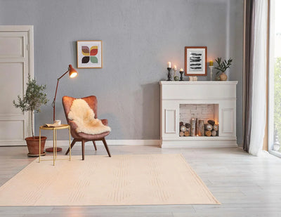 5' x8' Hand Tufted Hand Made 100% Wool Designer Modern & Contemporary Oriental Area Rug Tone On Tone,Beige Color - Oriental Rug Of Houston