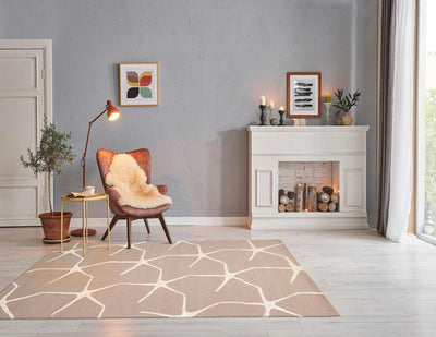 5' x8' Hand Tufted Hand Made Wool & Art Silk Designer Modern & Contemporary Oriental Area Rug Taupe,Ivory Color - Oriental Rug Of Houston