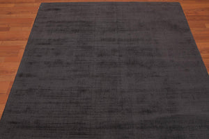 4'8" x 6’7" Handmade 100% Viscose loop & cut textured Pile Area rug Charcoal - Oriental Rug Of Houston